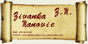 Živanka Manović vizit kartica